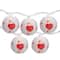 10-Count White and Red Heart Paper Lantern Valentine's Day Lights 8.5ft White Wire